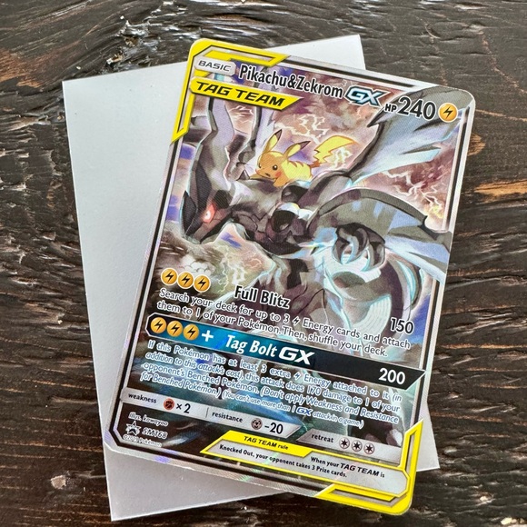 Pokemon Other - Pokemon Pikachu & Zekrom GX Card - Highly Sought After Collectable!